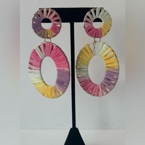 Colorful Woven Hoop Earrings